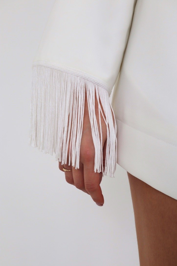 Twinty Tassel Kimono Style Dress | Ivory