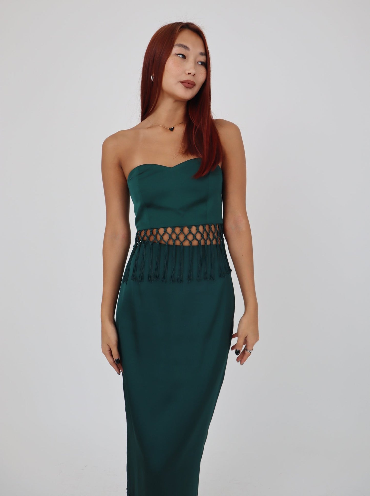 Twinty Macrame Midi Skirt | Green