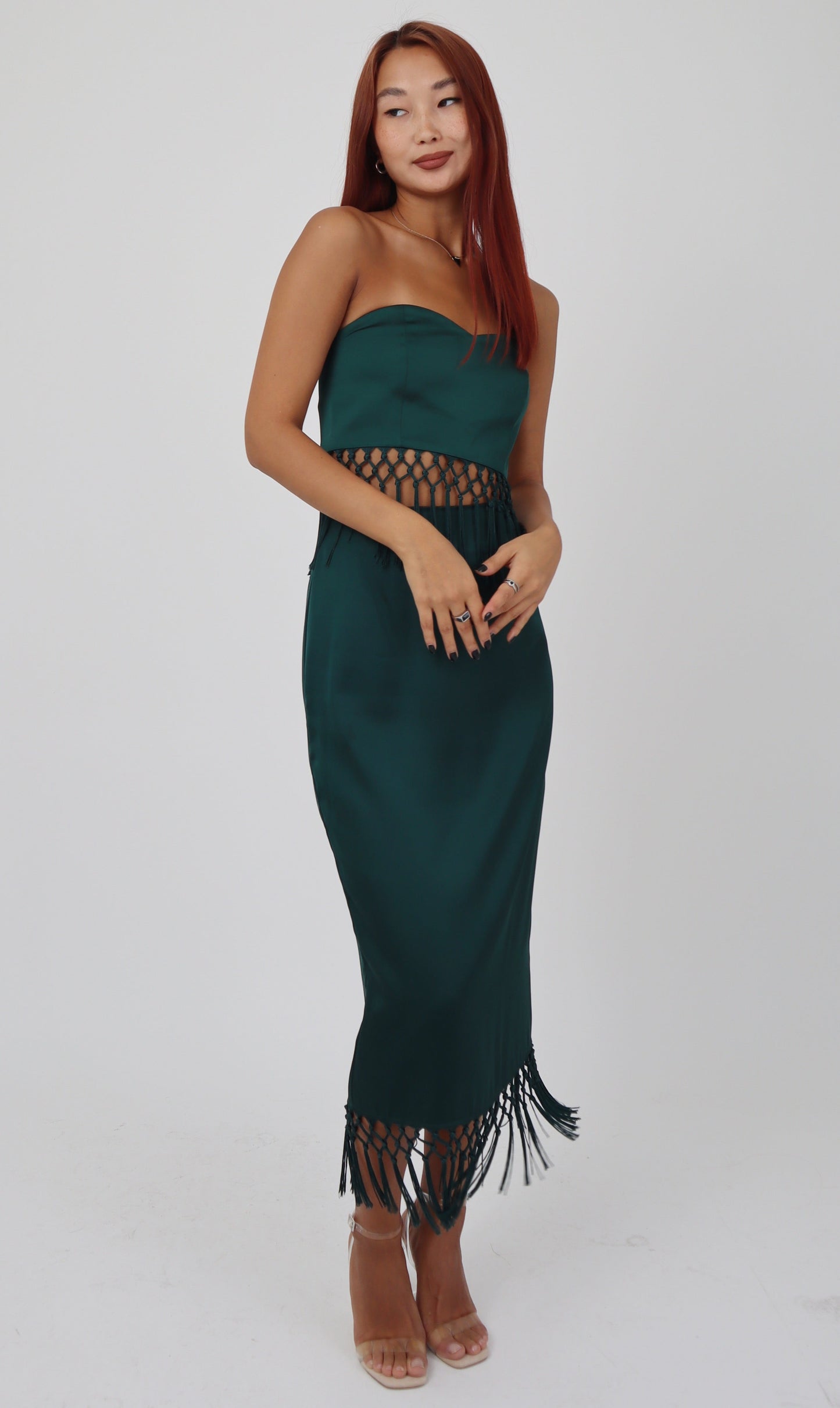 Twinty Macrame Midi Skirt | Green