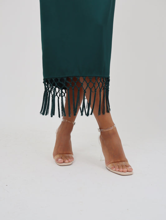 Twinty Macrame Midi Skirt | Green