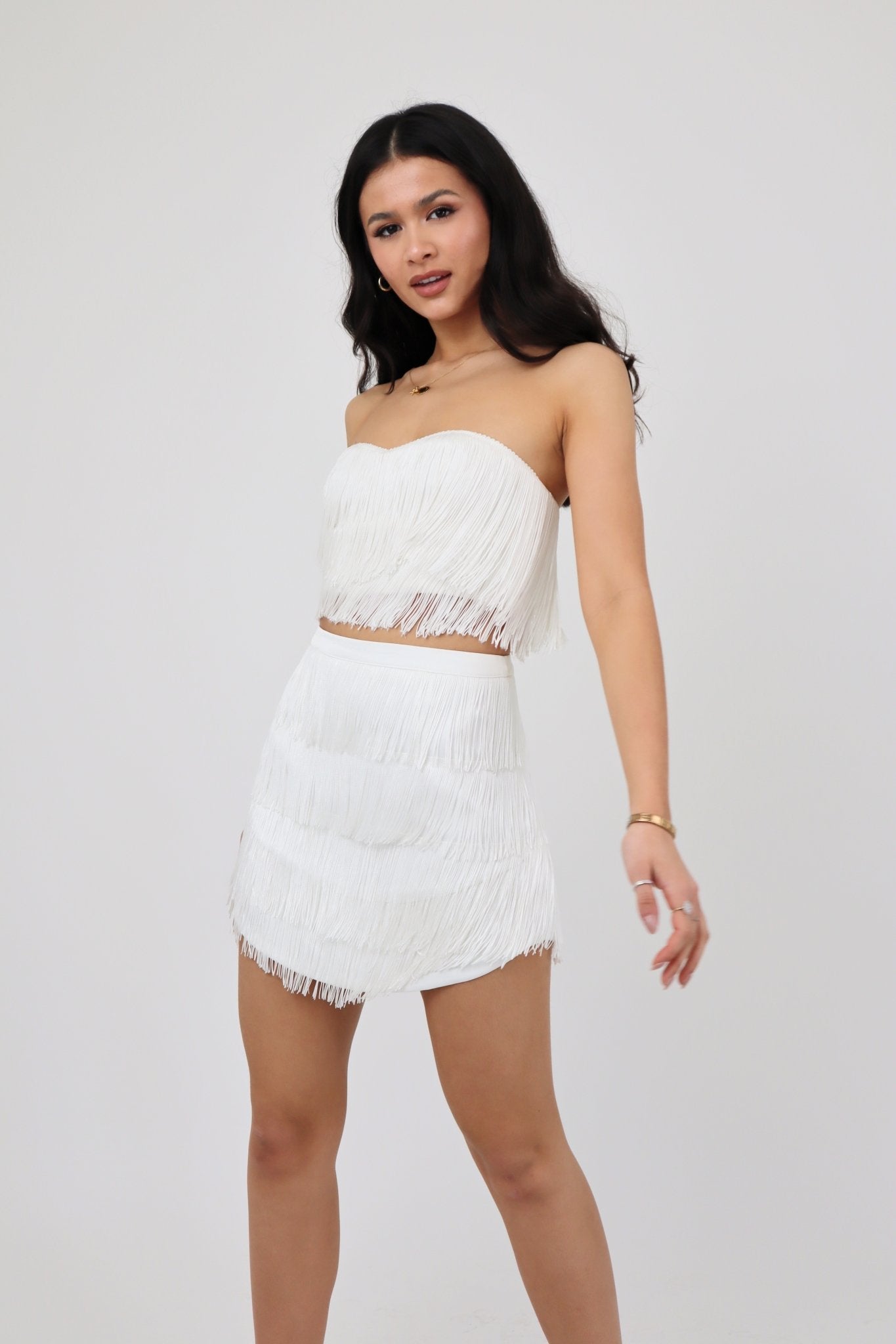 Twinty Tassel Bandeau Top | Ivory