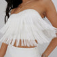 Twinty Tassel Bandeau Top | Ivory