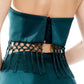 Twinty Macrame Cropped Top | Green