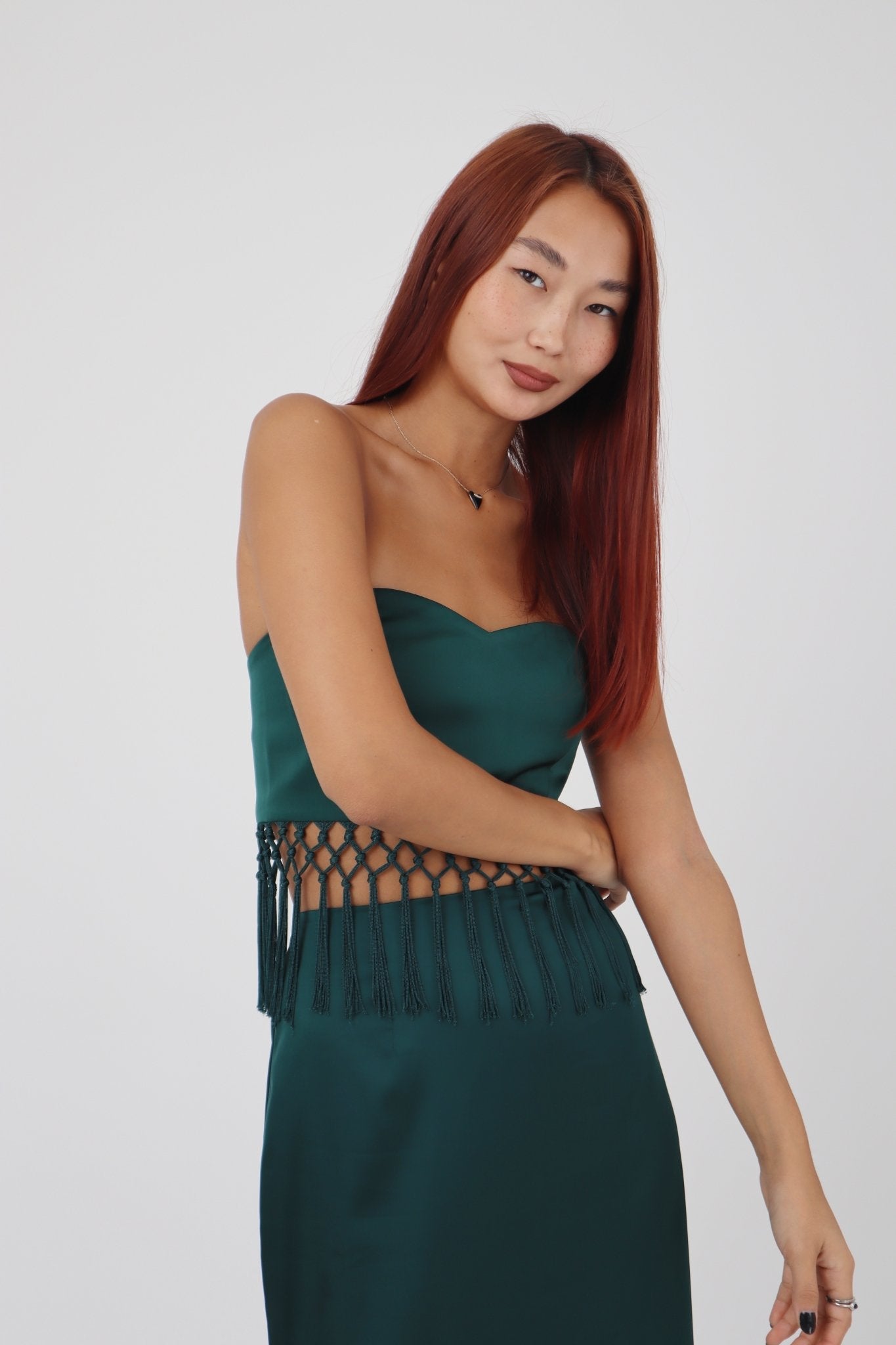 Twinty Macrame Cropped Top | Green - Twinty London