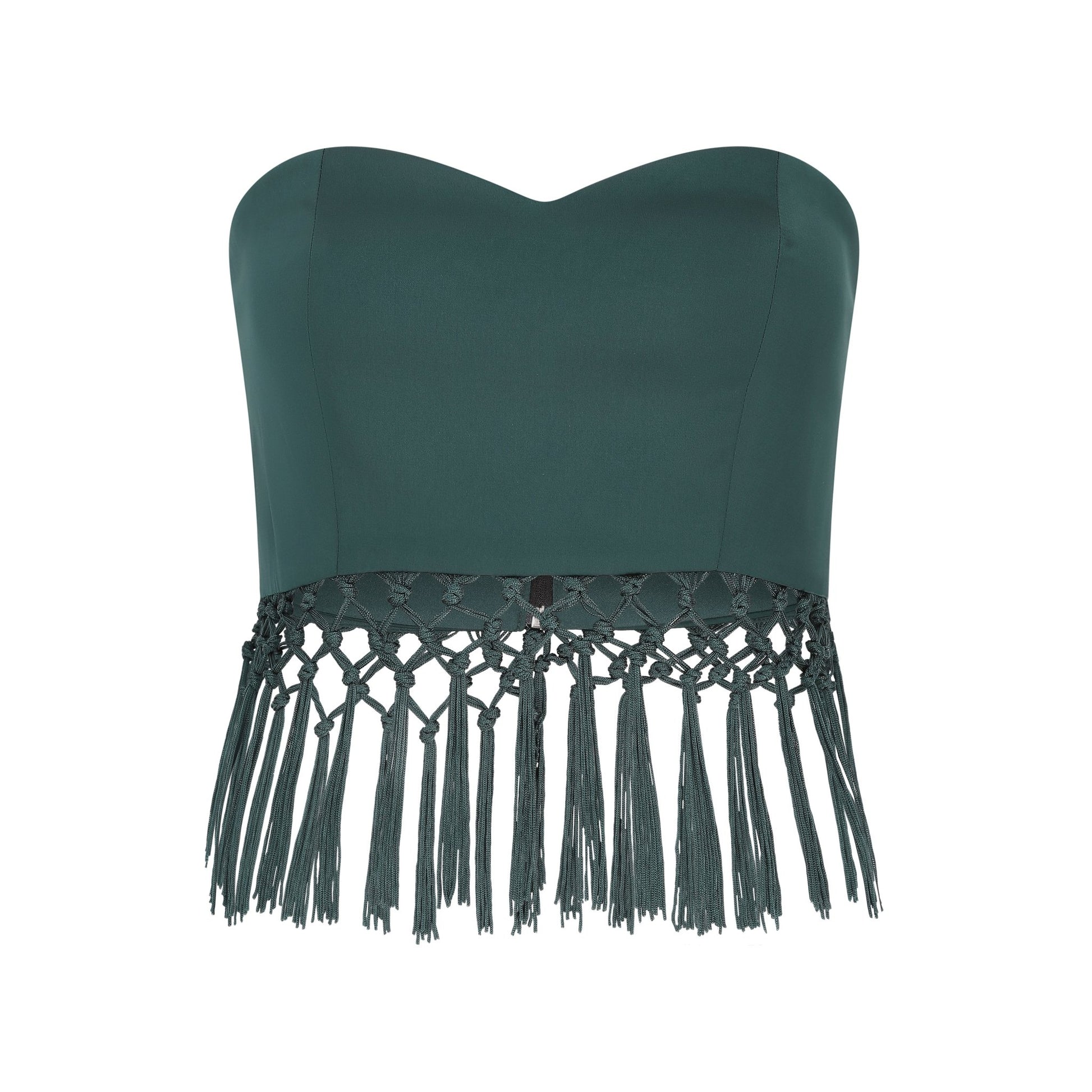 Twinty Macrame Cropped Top | Green - Twinty London