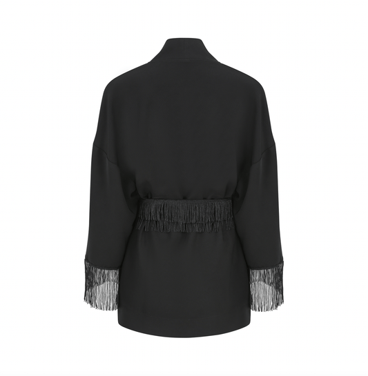 Twinty Tassel Kimono Dress | Black - Twinty London